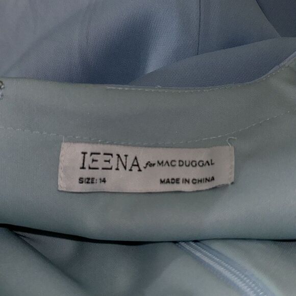 Mac Duggal NWT 26540 BEADED CAP SLEEVE V NECK A LINE GOWN in French Blue… - Picture 11 of 13